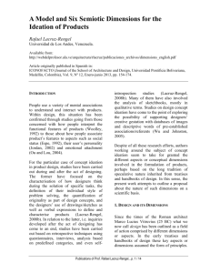 A Model and Six Semiotic Dimensions for the Ideation of Products