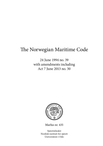 The Norwegian Maritime Code