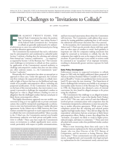 FTC Challenges to “Invitations to Collude”
