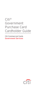 Citi® Government Purchase Card Cardholder Guide