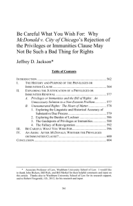 Be Careful What You Wish For: Why McDonald v. City of Chicago's