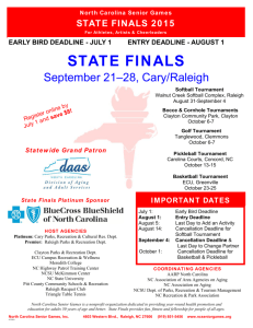 State Finals Entry Packet - North Carolina Senior Games