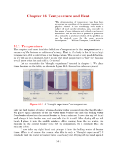 Chapter 16 Temperature and Heat