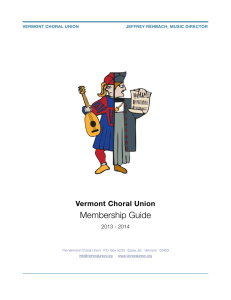 VCU Handbook - The Vermont Choral Union
