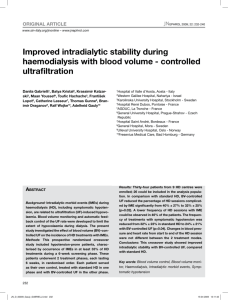 Improved intradialytic stability during haemodialysis with blood volume