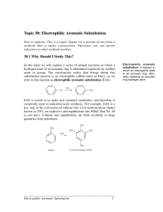Topic 30: Electrophilic Aromatic Substitution