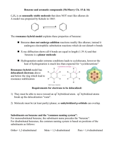 Benzene and aromatic compounds (McMurry Ch. 15