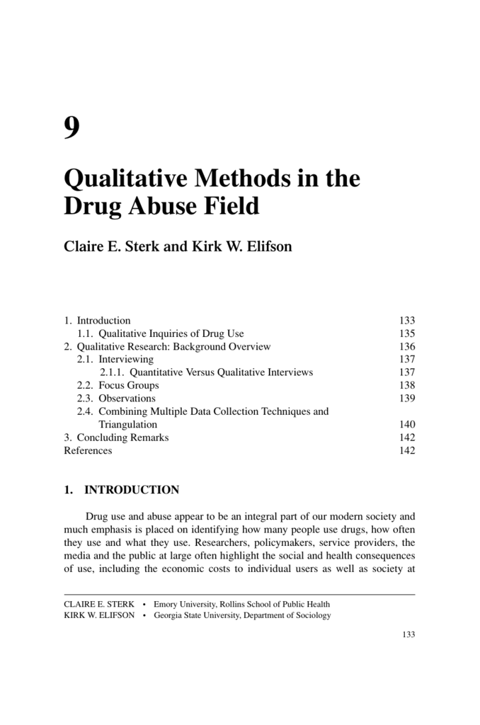 qualitative research proposal on drug abuse pdf