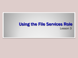 Using the File Services Role