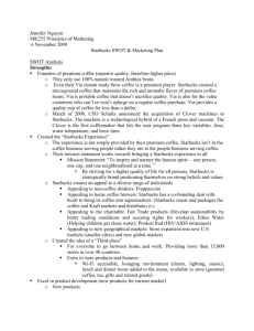 Starbucks SWOT & Marketing Plan