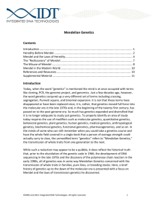 Mendelian Genetics - Integrated DNA Technologies