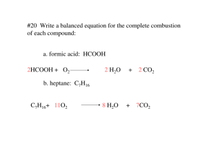 #20 Write a balanced equation for the complete combustion of each