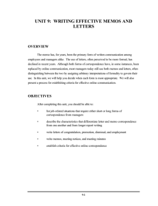 unit 9: writing effective memos and letters