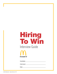Interview Guide - Welcome to McDonald -