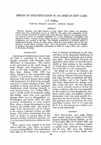 ORIGIN OF STRATIFICATION IN AN AFRICAN RIFT LAKE