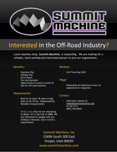 Local machine shop, Summit Machine, is expanding. We are looking