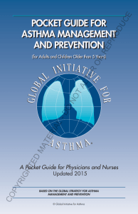 POCKET GUIDE FOR ASTHMA MANAGEMENT AND PREVENTION