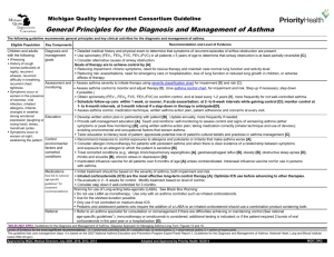 General Principles for the Diagnosis and Management of Asthma