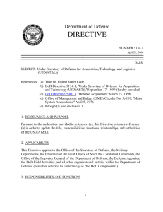 DoD Directive 5134.1, April 21, 2000