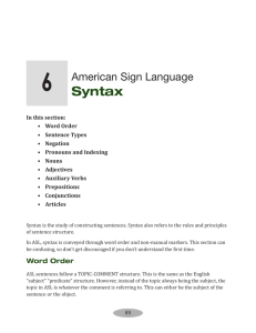 ASL, syntax