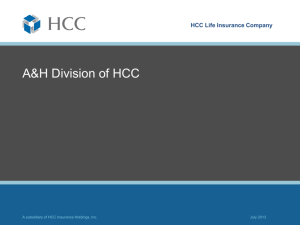 A&H Division of HCC - HCC Insurance Holdings, Inc.