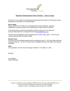 Business Development Intern Position – How to Apply