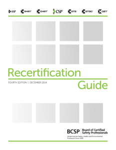 BCSP Recertification Guide - American Society of Safety Engineers