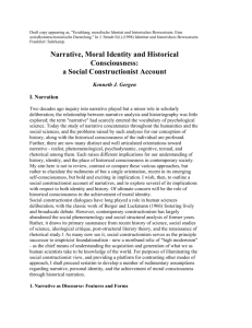 Narrative, Moral Identity and Historical Consciousness