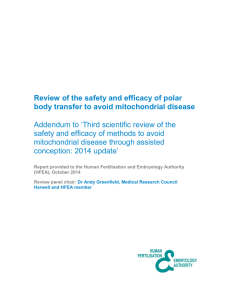 polar body transfer - Human Fertilisation and Embryology Authority