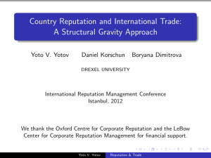 Country Reputation and International Trade: A Structural Gravity