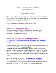 What does “oppression” mean? What does the Bible say about