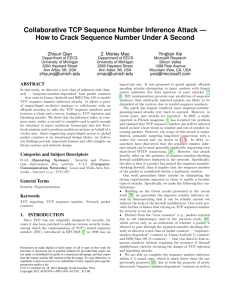 Collaborative TCP Sequence Number Inference Attack