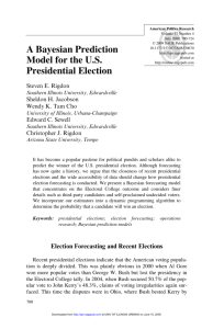 A Bayesian Prediction Model for the U.S. Presidential Election