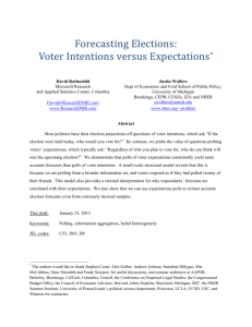 Forecasting Elections: Voter Intentions versus Expectations*