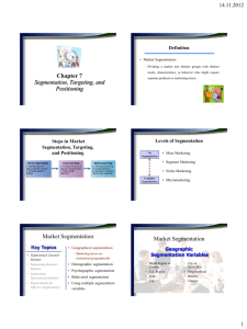 Chapter 7 Segmentation, Targeting, and Positioning Market