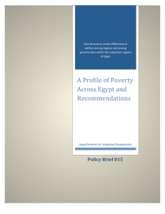 A Profile of Poverty Across Egypt and Recommendations