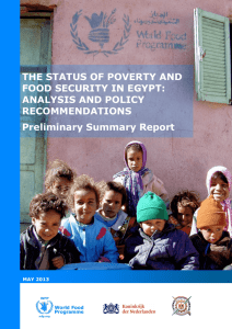 THE STATUS OF POVERTY AND FOOD SECURITY IN EGYPT