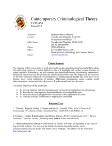 Contemporary Criminological Theory