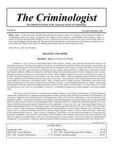 The Criminologist - American Society of Criminology