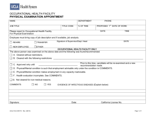 OHF Appointment Request Form - UCLA Occupational Health