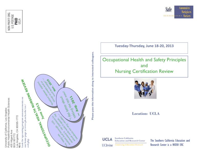 Occupational Health and Safety Principles and Nursing Certification