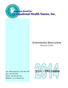 july ~ december - American Board of Occupational Health Nurses