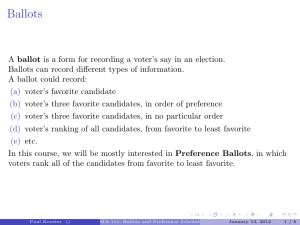MA 111, Ballots and Preference Schedules