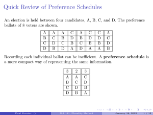 Pref Sched, and Plurality