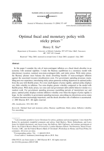 Optimal fiscal and monetary policy with sticky prices