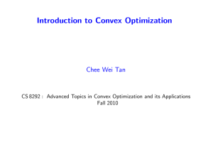 Introduction to Convex Optimization
