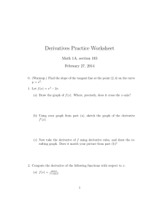 Derivatives Practice Worksheet