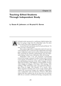 Teaching Gifted Students Through Independent Study