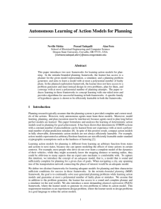 Autonomous Learning of Action Models for Planning
