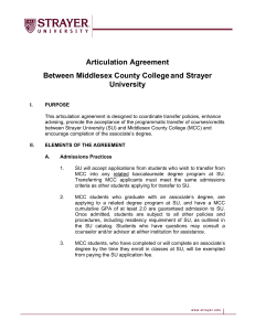 Articulation Agreement Between Middlesex County College and